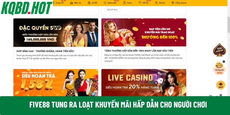 Five88 tung ra loạt khuyến mãi hấp dẫn cho người chơi